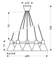 LAMPAMI - lampa do salonu szkic