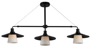 Czarna lampa potrójna LOFT 3XE27 60W