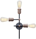 Lampa sufitowa industrialna potrójna KIRIMU 3X60W E27 CZARNY 