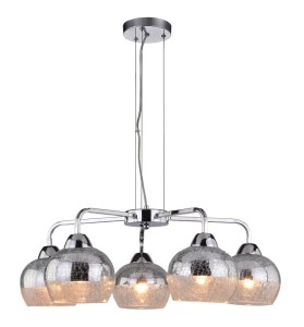 Srebrna lampa wisząca CROMINA 5XE27 60W CHROM 