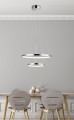 LAMPAMI - lampa sufitowa ledowa, lampa wisząca srebrna, srebrna lampa wisząca, żyrandol do salonu