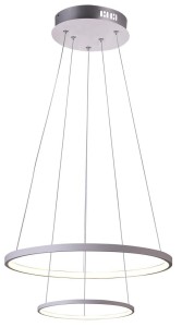 Lampa wisząca biała podwójna LED 50 cm LUNE 40W LED 4000K