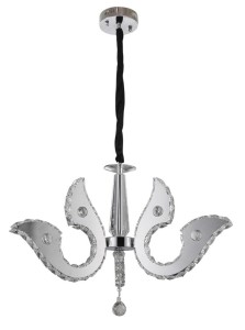 Lampa wisząca srebrna ledowa kryształki 55 cm VENEZIA 22W LED CHROM