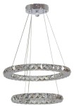 Lampa wisząca srebrna ledowa kryształki 42 cm LORDS 24W LED CHROM