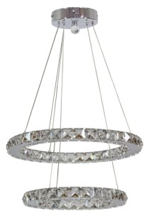 Lampa wisząca srebrna ledowa kryształki 42 cm LORDS 24W LED CHROM