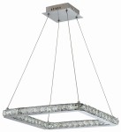Lampa wisząca ledowa kryształki kwadrat 42x42 cm LORDS 24W LED CHROM