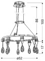 LAMPAMI- lampa wisząca sufitowa szkic
