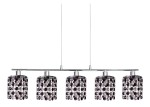 Lampa wisząca kryształki czarne ROYAL 5XG9 40W CHROM