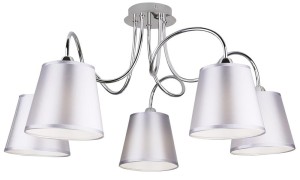 Srebrna lampa sufitowa wisząca LUK 5XE14 40W CHROM 
