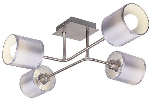 LAMPAMI - lampa sufitowa srebrna, lampa wisząca srebrna, srebrna lampa wisząca, żyrandol do salonu