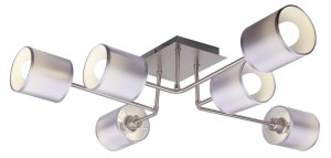 Srebrna lampa sufitowa SAX 6XE14 40W SATYNA