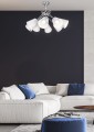 LAMPAMI - lampa sufitowa srebrna, lampa wisząca srebrna, srebrna lampa wisząca, żyrandol do salonu