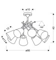 LAMPAMI - lampa sufitowa srebrna szkic