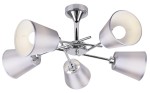 Srebrna lampa sufitowa wisząca VOX 5XE14 40W CHROM Z ABAŻUREM 
