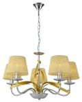 Klasyczny żyrandol do salonu 5XE14 40W DIVA CHROM/ZŁOTY 