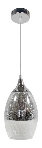 LAMPAMI - lampa sufitowa srebrna, lampa wisząca srebrna, srebrna lampa wisząca, żyrandol do salonu