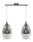 Podwójna lampa wisząca srebrna 125 cm CELIA 2XE27 60W 