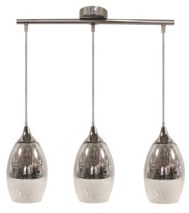 Potrójna lampa wisząca srebrna 125 cm CELIA 3XE27 60W 