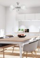 LAMPAMI - lampa sufitowa srebrna, lampa wisząca srebrna, srebrna lampa wisząca, żyrandol do salonu