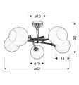 LAMPAMI - lampa sufitowa srebrna szkic