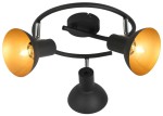 Lampa przysufitowa spirala DISO 3XE27 40W CZARNY+ZLOTO 