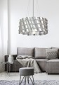 LAMPAMI - lampa sufitowa srebrna, lampa wisząca srebrna, srebrna lampa wisząca, żyrandol do salonu