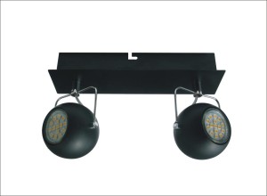 Lampa przysufitowa listwa czarny TONY 2XGU10 3W LED GU10 CZARNY MATOWY