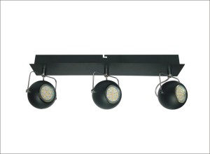 Lampa przysufitowa listwa czarny TONY 3XGU10 3W LED GU10 CZARNY MATOWY