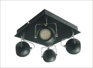 Lampa przysufitowa plafon czarny TONY 4XGU10 3W LED GU10 CZARNY MATOWY