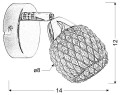LAMPAMI - lampa ścienna srebrna, lampa do salonu srebrna, kinkiet do sypialni