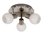 Srebrna lampa przysufitowa plafon AVILA 3xE14 40W SATYNA