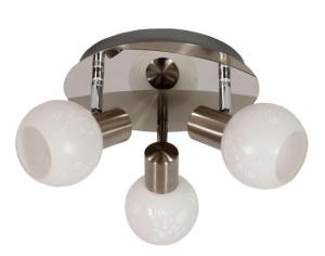 Srebrna lampa przysufitowa plafon AVILA 3xE14 40W SATYNA