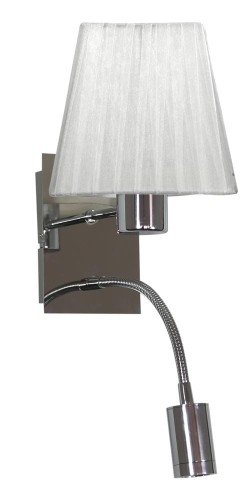 LAMPAMI - kinkiet nowoczesny, kinkiet do salonu, kinkiet srebrny, kinkiet do sypialni z peszelem