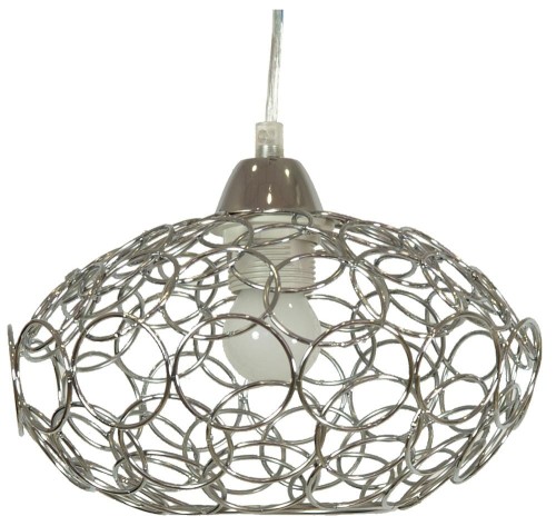 LAMPAMI - lampa sufitowa srebrna, lampa wisząca srebrna, srebrna lampa wisząca, żyrandol do salonu