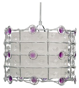 Ozdobna lampa wisząca z kryształkami 1xE27 40W SENECA 30 FIOLET + LINKA 85-10523