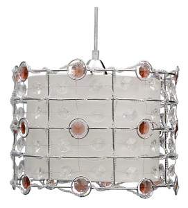 Ozdobna lampa wisząca z kryształkami 1xE27 40W SENECA 30 Amber + LINKA 85-10523 