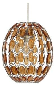 Lampa wisząca kryształki 1xE27 40W SELMA pomarańczowy + LINKA 85-10523