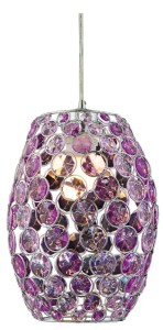 Lampa wisząca kryształki 1xE27 60W CORN FIOLET+ LINKA 85-10523 