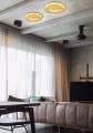 LAMPAMI - okrągły plafon nowoczesny, lampa sufitowa złota, lampa sufitowa do kuchni, lampa na korytarz