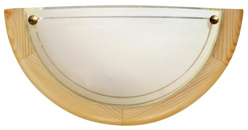 LAMPAMI - lampa korytarz, kinkiet biały, lampa na ścianę  z drewnem