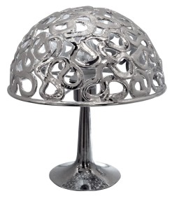 Srebrna lampka stołowa glamour H-46 1xE27 60W LAME CHROM