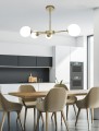 LAMPAMI - lampa wisząca sufitowa, złota lampa do salonu, lampa klosze szklane kule