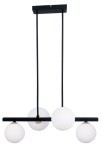 Czarna lampa sufitowa wisząca klosze białe kule 4xG9 20W KAMA 