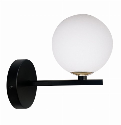 LAMPAMI - lampa ścienna czarna, kinkiet przedpokój, kinkiet nowoczesny czarny, czarny kinkiet