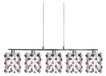 Lampa wisząca chromowa 5xG9 40W CLASSIC burgund 