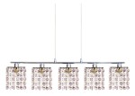 Lampa wisząca chromowa 5xG9 40W CLASSIC fiolet