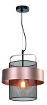 Nowoczesna lampa wisząca czarna z miedzianym 1xE27 40W FIBA