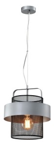 Nowoczesna lampa wisząca czarna ze srebrnym 1xE27 40W FIBA