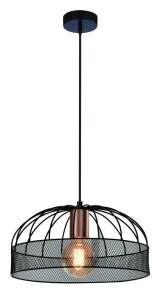 Nowoczesna lampa wisząca czarna z miedzianym 1xE27 40W LEVI