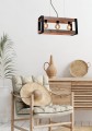 LAMPAMI - potrójna lampa wisząca, lampa wisząca loft, żyrandol loftowy, lampa drewno metal